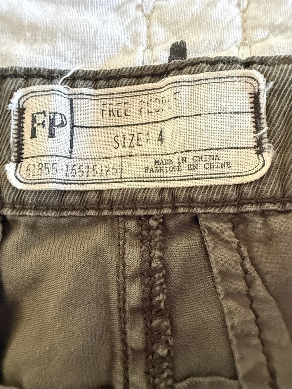 Free People Women's Olive Drawstring Cargo Joggers size 4